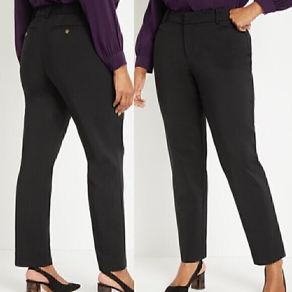 ELOQUII Plus Size Kady Fit Double Weave Pant Black Dress Pants Work 22 SHORT 22S - Picture 1 of 13